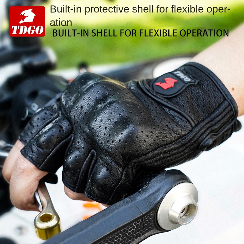 Horse Riding Glove - Summer Motorcycle Fingerless Gloves Accessories Goatskin