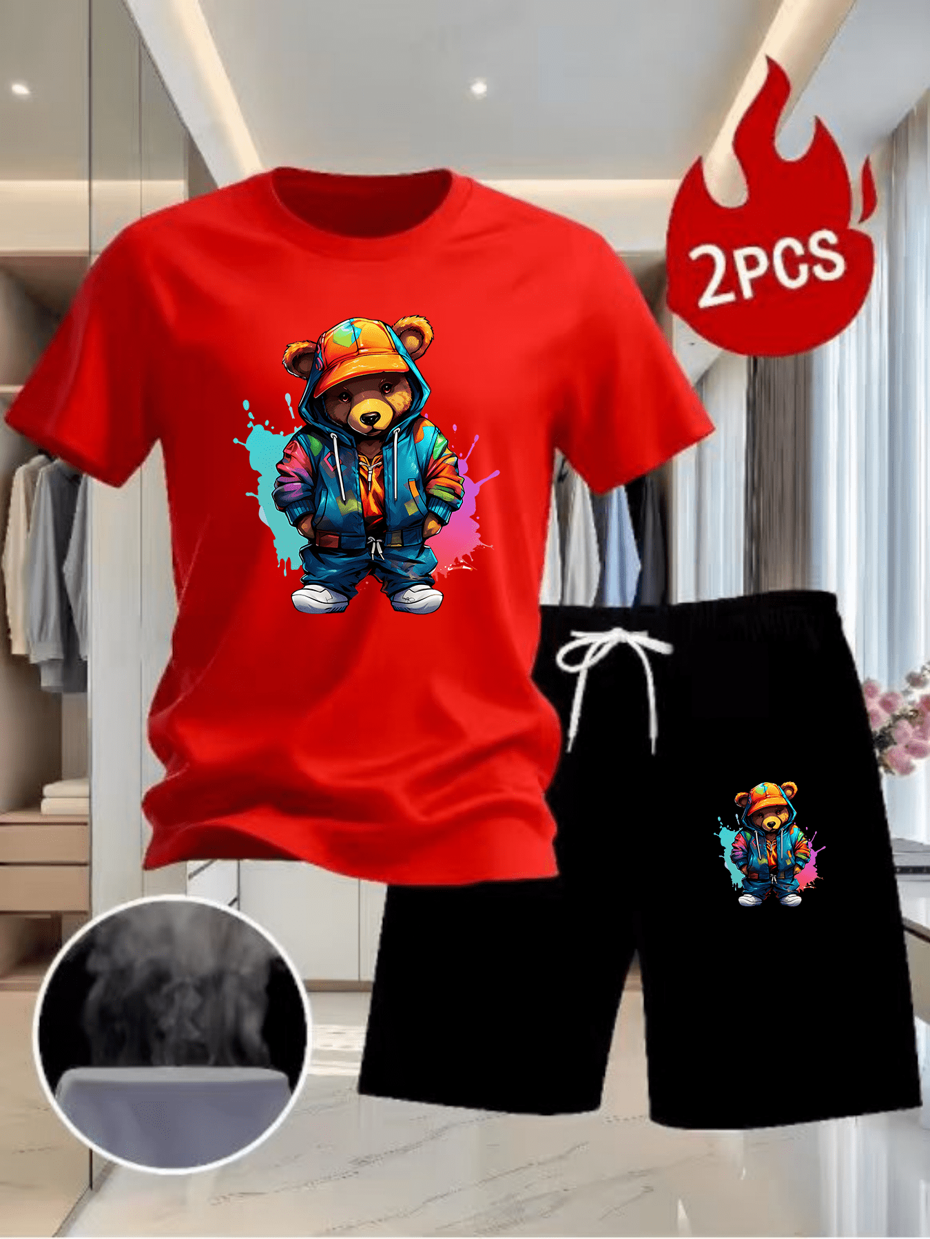 Men Summer 2Pcs High Street Tr - Outdoor Sport Leisure avis et prix