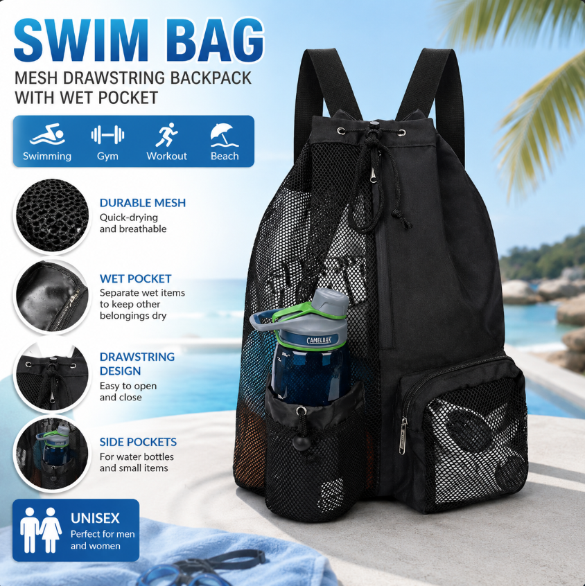 Drawstring Beach Storage Bag M - Outdoor Sport Bag avis et prix