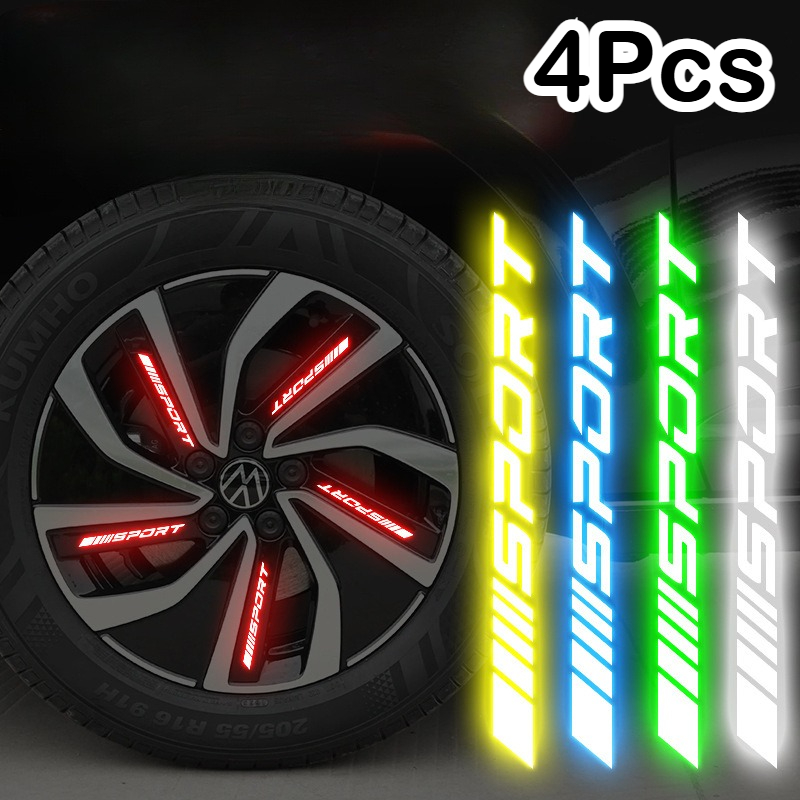 4Pcs Universal Reflective Rim  - Outdoor Sport Logo avis et prix