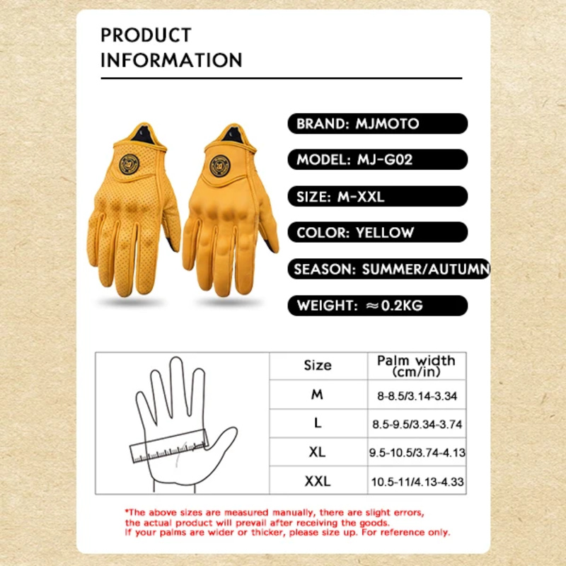 MJMOTO New Yellow Retro Motorc - Horse Riding Glove avis et prix